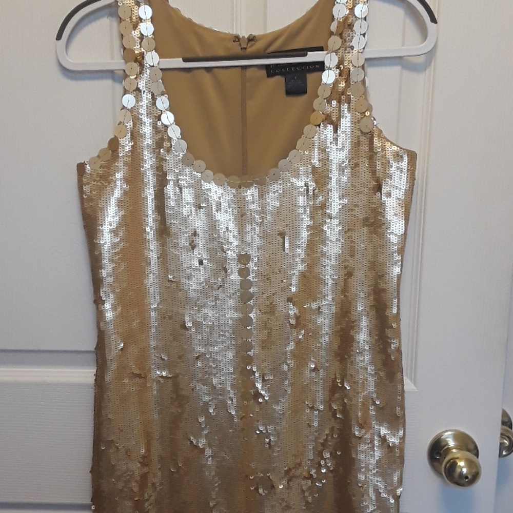 Gorgeous gold sequin mod dress